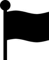 A black flag waving in the wind on a white background vector