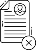 A document with a check mark and a person vector