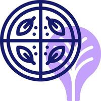 A purple and blue logo with a tree and a cross vector