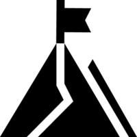 A black and white image of a tent with a flag vector
