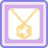 A yellow pendant with a hexagon on it vector