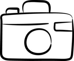 A camera is drawn in black and white on a white background vector