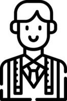 A man in a suit and tie icon vector