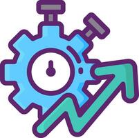 A gear wheel with an arrow pointing up vector