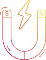 A magnet with lightning and a lightning bolt vector