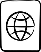 A black and white image of a globe vector