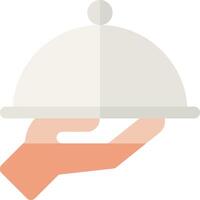 A hand holding a tray with a platter on it vector