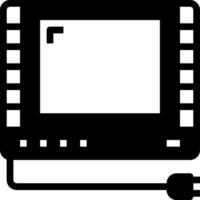 A black and white image of a television with a plug vector