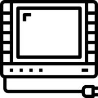 A black and white image of a computer monitor vector
