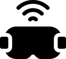 A virtual reality headset with wifi symbol vector