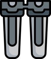 Two pipes with two valves on each side vector