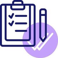 A clipboard with a pen and check list icon vector