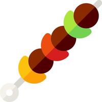 A skewered skewered meat on a stick vector