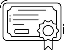 A certificate icon with a ribbon and a certificate vector