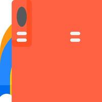 A red box with a blue and orange background vector