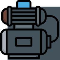 A black and blue compressor icon vector