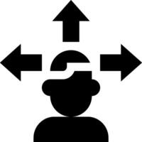 A person with arrows pointing to his head vector