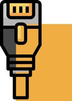 A yellow and black cord with a yellow plug vector
