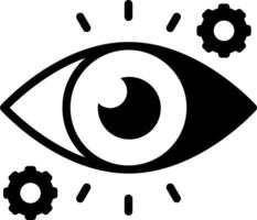 An eye with gears around it vector