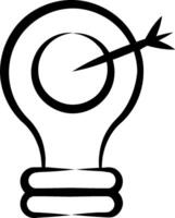 An idea bulb with an arrow pointing to it vector