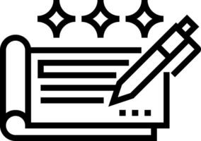 A pen and paper icon with stars vector