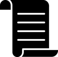A black and white icon of a scroll vector