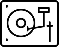 A black and white image of a turntable vector
