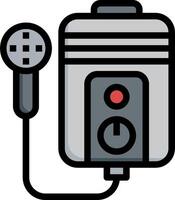 A portable electric heater with a microphone vector