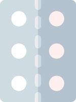 A white and blue pill with four dots on it vector