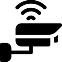 A black and white image of a wifi camera vector