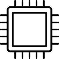 A black and white image of a computer chip vector