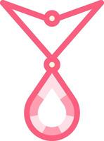 A pink necklace with a heart on it vector