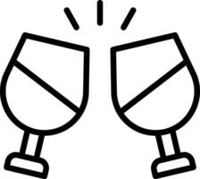 Two wine glasses with a toast icon vector