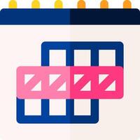 A calendar with a pink and blue bar vector