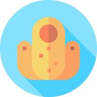 A cactus with a long shadow on a blue background vector