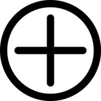 A black and white cross in a circle vector