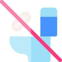 A toilet with a pink line and a sign that says no vector