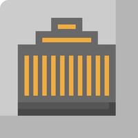 A building with a yellow stripe on it vector