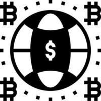 A black and white image of a bitcoin symbol vector