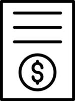 A black and white icon of a dollar sign vector