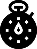 A black and white stopwatch with a drop of water vector