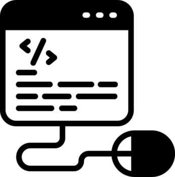 un computadora ratón conectado a un computadora pantalla vector