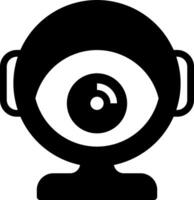 A black and white image of a webcam icon vector