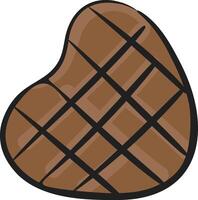A heart shaped chocolate bar on a white background vector