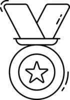 A medal with a star on it vector
