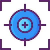 A blue and purple target with a cross on it vector