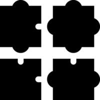 Four black and white puzzle pieces with different shapes vector
