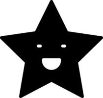 A black star with a smiling face vector