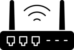 A black and white wifi router icon vector