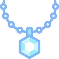 A blue necklace with a hexagon on it vector